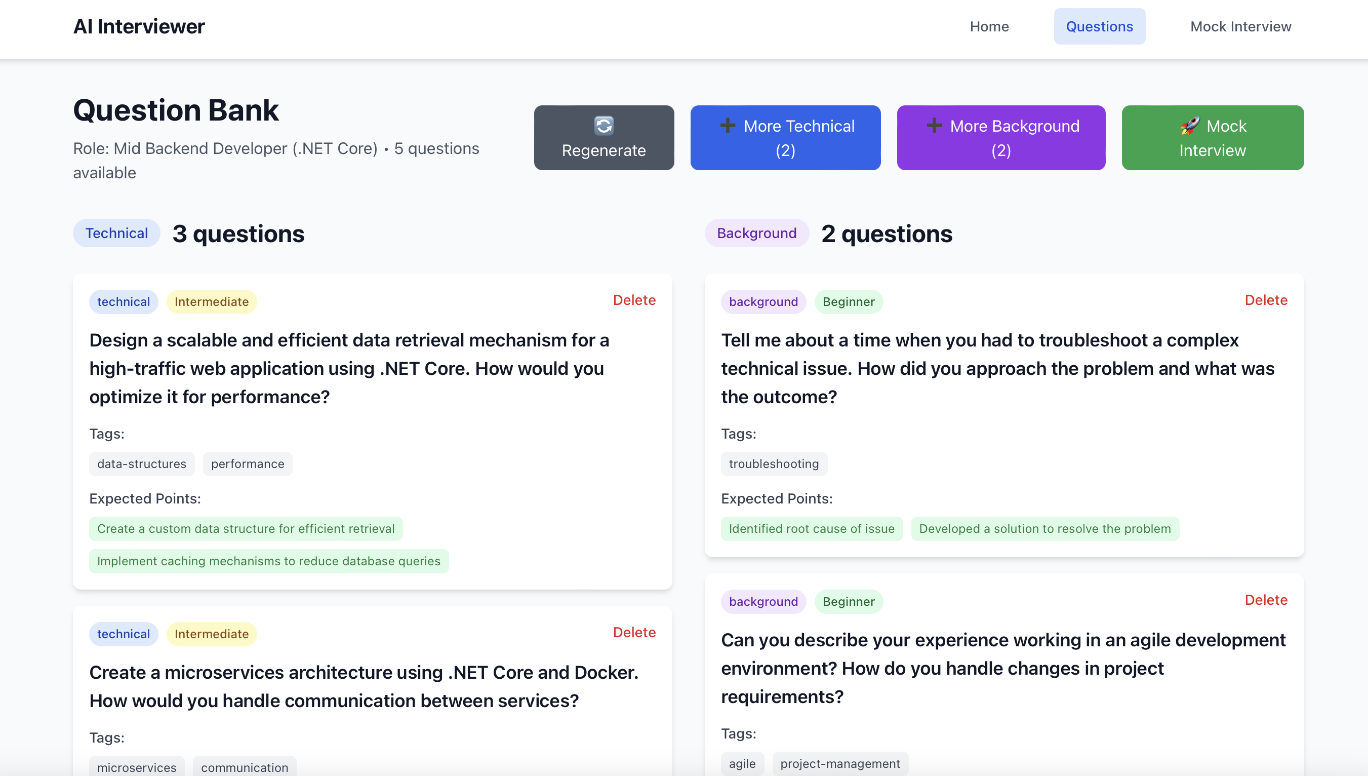 AI Interview Platform Screenshot 2